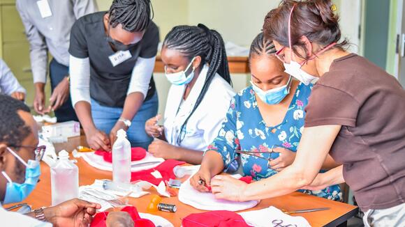 Obstetric skills session during AOAC training